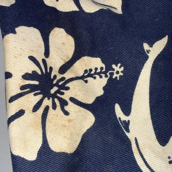 VTG ESCADA Nautical Dolphin Floral Blue Leather Drawstring Bucket Bag Crossbody - Picture 12 of 15